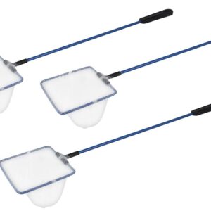 premier plants 4 inch fish net for aquarium big small fishes 12 inch handle (4 inch x 3 inch) (pack of 3)