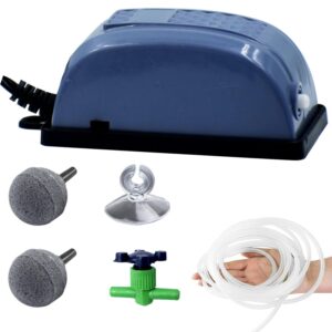 colourful aquarium, aquarium air pump/motor + tube + air stone (1 way, combo 5)