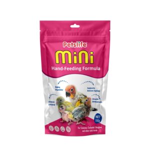 petslife mini hand feeding formula for all baby birds, 180g | baby bird feeding formula