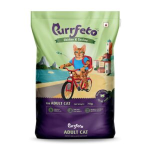 purrfeto adult dry cat food | chicken & sardine | 7 kg | 40% reduction in urinary track diseases |anti hairball formula |healthy skin & coat...