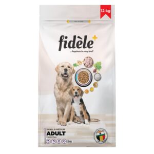 fidele+ dry dog food 12 kg adult small & medium breeds complete & balanced diet supports growth, energy, joints & immunity no artificial