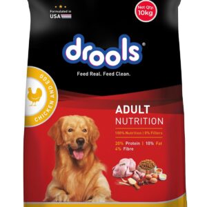 drools chicken & egg dry adult dog food, 10 kg,pack of 1